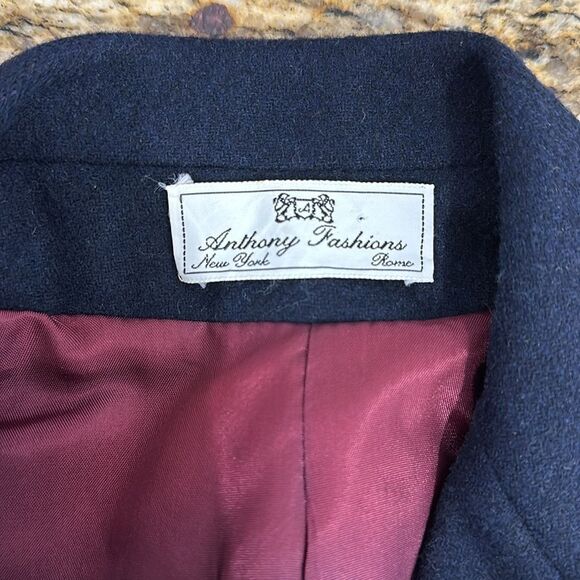 Anthony Fashions Black Single Breasted Two-Button Closure Blazer Size 14 - Picture 5 of 11